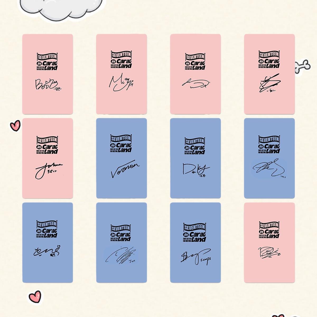 Seventeen 2025 Carat Land Potocards 12 PCS, S.Coups,... - Kpop Merchandise View 3