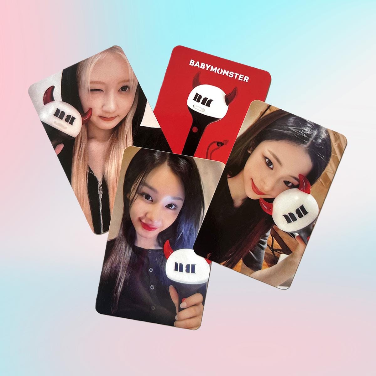 Babymonster Lightstick Photocard 7 PCS Photocard Set - Kpop Merchandise View 3