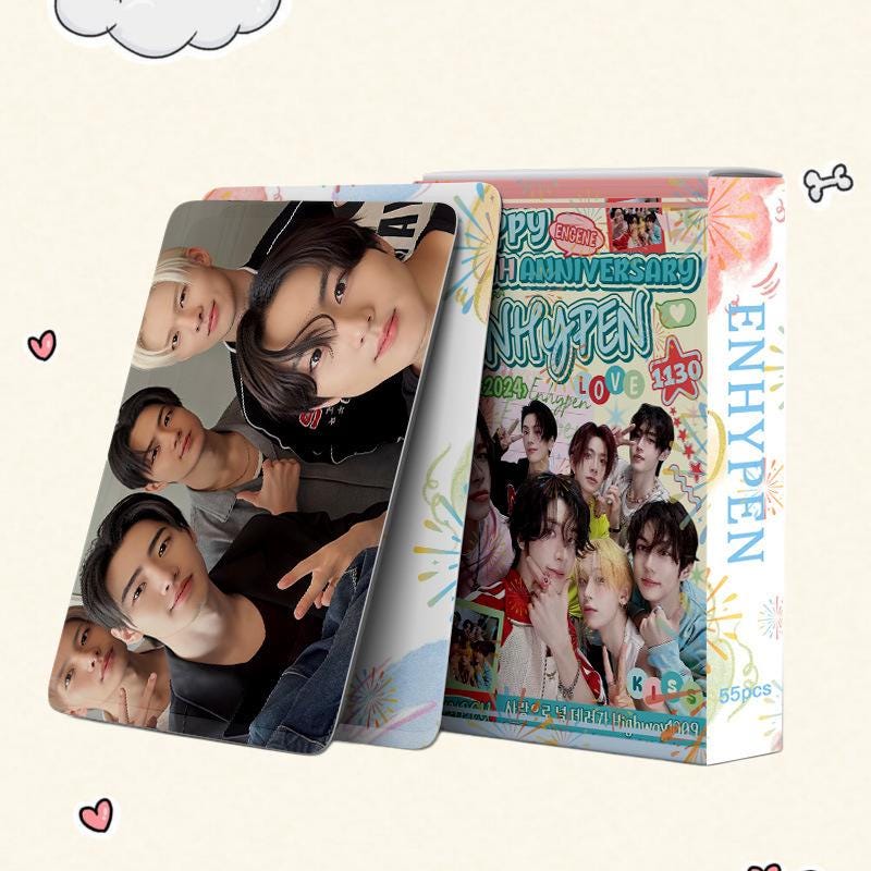 Enhypen HAPPY 4TH ANNIVERSARY Potocards 55PCS, Laser... - Kpop Merchandise View 1